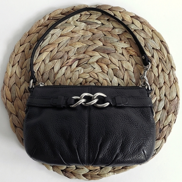 Coach Black Pebbled Leather Mini Purse/Wristlet - Picture 2 of 8